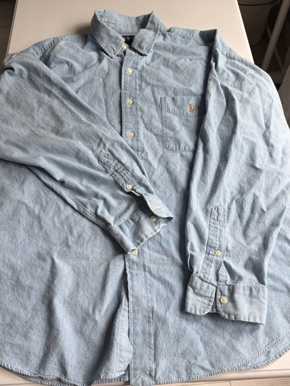 Ralph Lauren Light Blue Oxford Button-Down Shirt with Pocket Pony